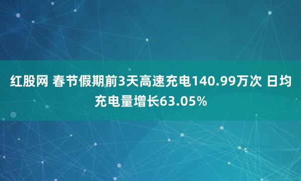 红股网 春节假期前3天高速充电140.99万次 日均充电量增长63.05%